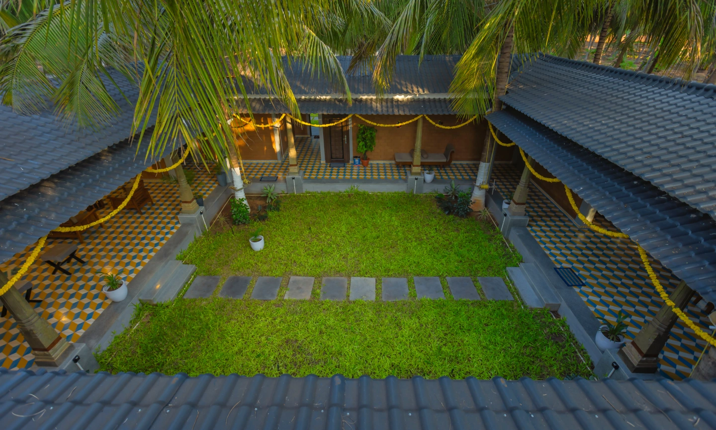 the upper view from inside of Ra villa farm stay